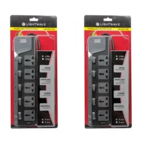 Lightwave 6-Way Extension Socket – 3 Metres Cable with Surge Protection